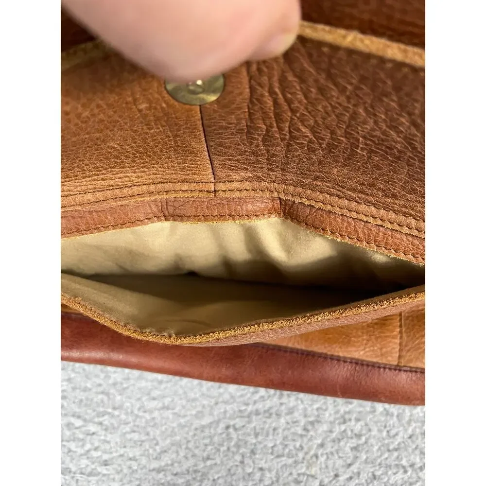 Anabaglish Womens Large Brown Leather Purse Embroidered Satchel - Picture 12 of 13